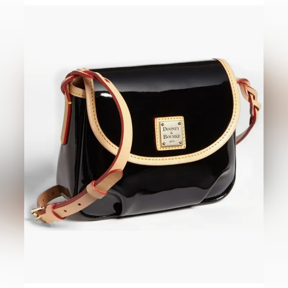 Dooney & Bourke "Hallie" Patent Leather Saddle Bag